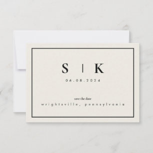 Monogramme simple et élégant Beige Enregistrer la