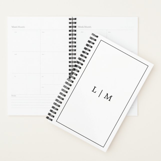 Monogramme simple noir et blanc pour entreprise (Devant avec enveloppe)