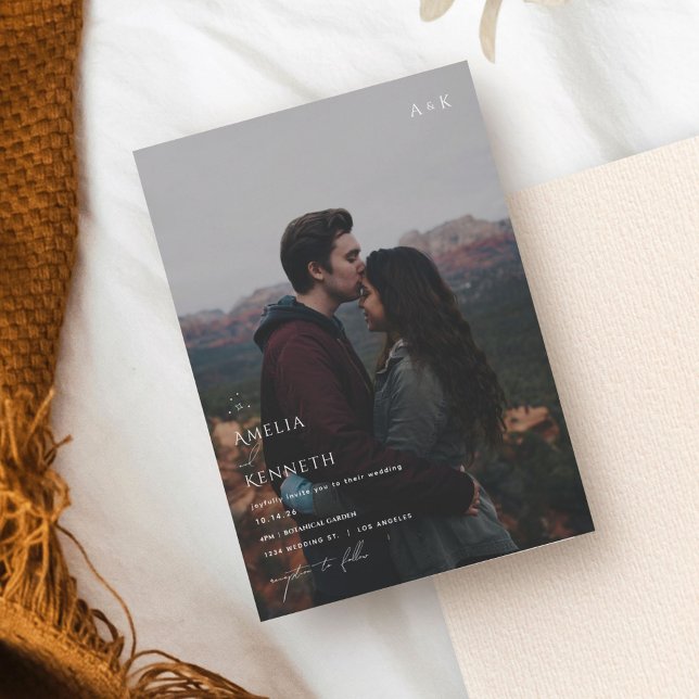 Monogramme Stardust et invitations de mariage phot (Créateur téléchargé)