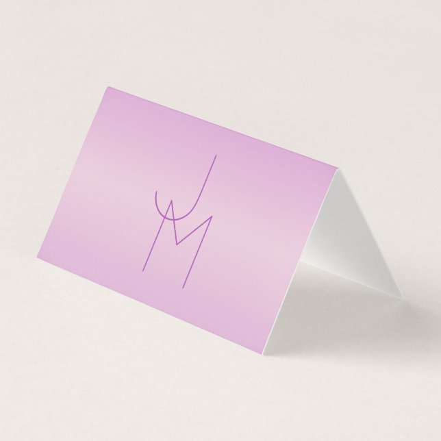 Monogramme superposé unique | Rose lavande doux (Front)