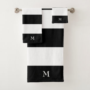Monogramme sur bande noire et blanche