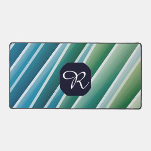 Monogramme sur mesure Mat de bureau Abstrait bleu