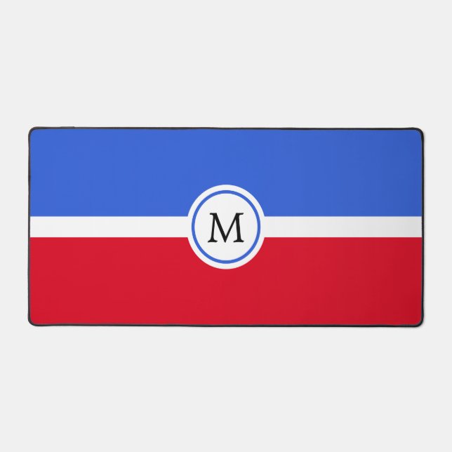 Monogramme sur un bleu saphir enchanteur, rouge et (Recto)