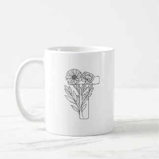 Monogramme T Mug de café initial