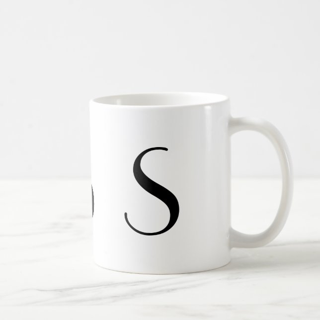 Monogramme tasse moderne noire et blanche de S (Droite)