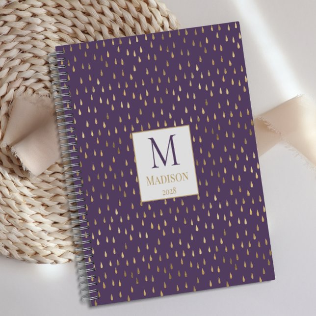 Monogramme tendance moderne goutte de pluie or vio (Créateur téléchargé)