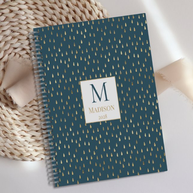 Monogramme Tendance Moderne Goutte de Pluie Vert S (Créateur téléchargé)
