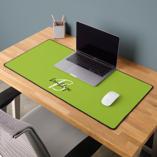 Monogramme tendance vert citron noir blanc (Bureau 2)