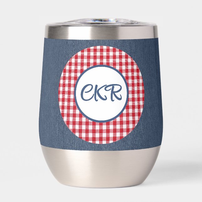 Monogramme, Texte | Enduit Gingham Rouge Acier Ino (Avant)