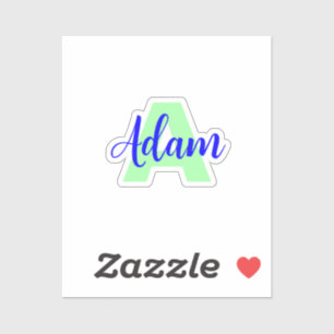 Monogramme Transparent + Nom   Autocollants Imperm