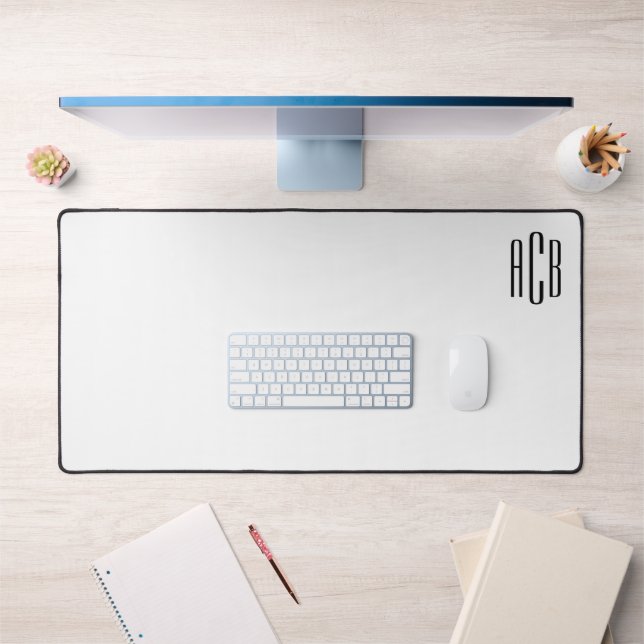 Monogramme trois lettres blanc et noir en haut à d (Bureau 1)