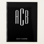 Monogramme trois lettres noir et blanc<br><div class="desc">Un design de monogramme simple à trois lettres noir et blanc pour son agenda.
Vous pouvez changer la police et l'arrière-plan si vous préférez des couleurs vives et cool.
Créez votre propre cadeau personnalisé pour leur bureau à domicile.</div>