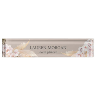 monogramme tropical élégant floral bureau Plaque s