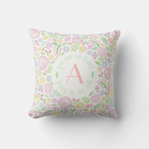 Monogramme Tu Es Si Amoureux Bébé Fille Coussin