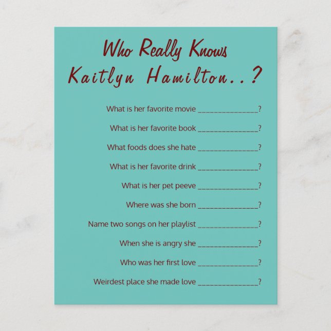 Monogramme turquoise 💍 jeu de Fête des mariées mo (Devant)