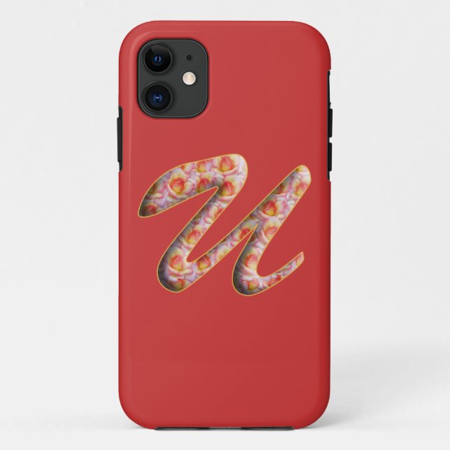 Monogramme U en Motif Rose Iphone 5 Coque (Dos)