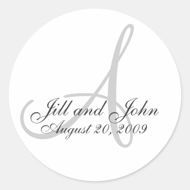 Monogramme Un Sticker Mariage White Bride Groom (Devant)