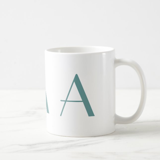 Monogramme une tasse de café moderne bleue et (Droite)