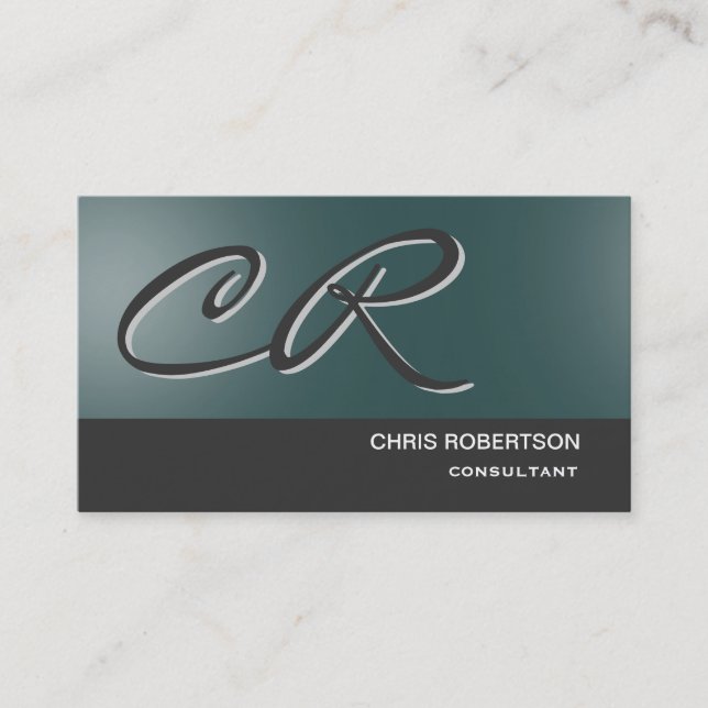 Monogramme Unique Classy Consultant Carte de visit (Devant)