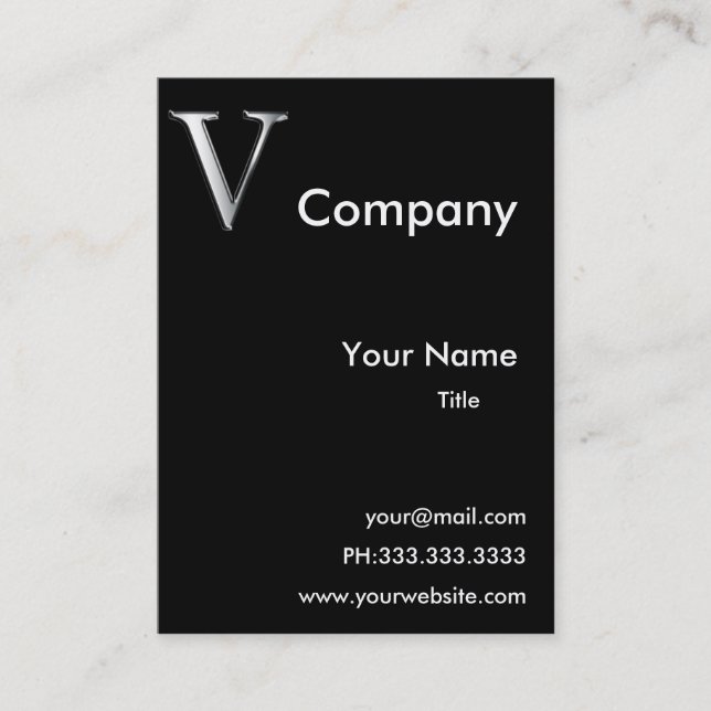 Monogramme V cartes de visite (Devant)