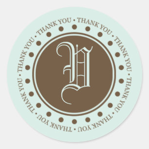 Monogramme V Merci Étiquettes pour les faveurs de 