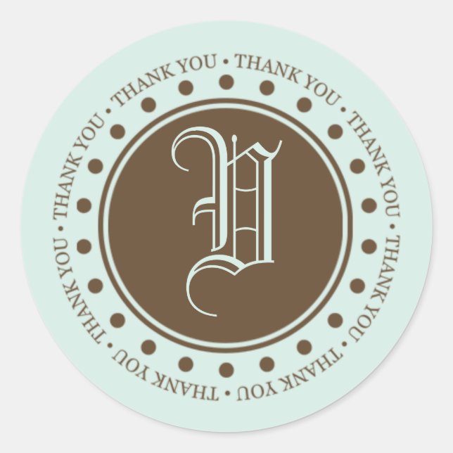 Monogramme V Merci Étiquettes pour les faveurs de  (Devant)