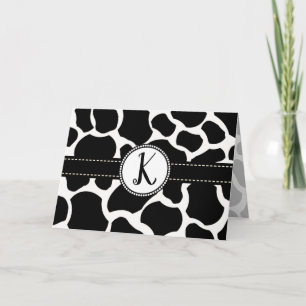 Monogramme Vache Spots Toute Ocassion Merci Note