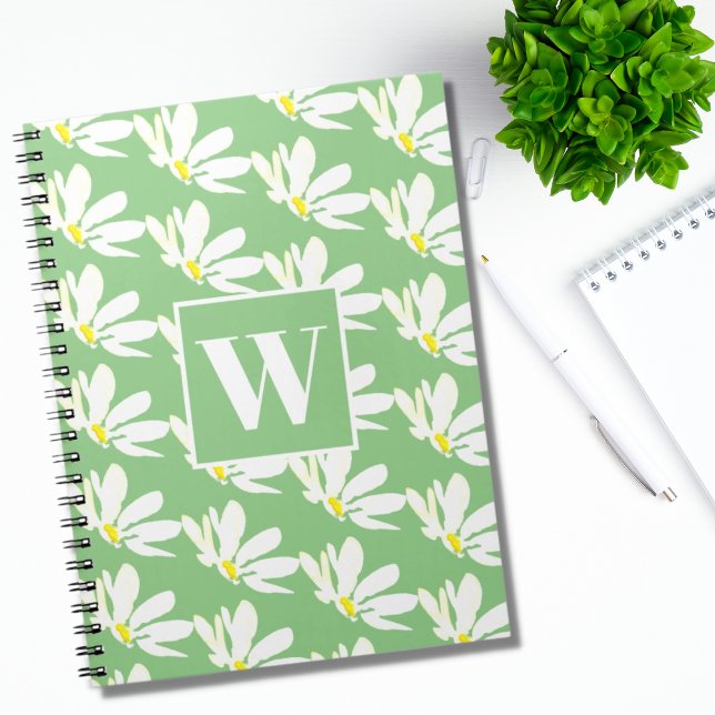 Monogramme vert Carnet photo de la marguerite flor (Créateur téléchargé)