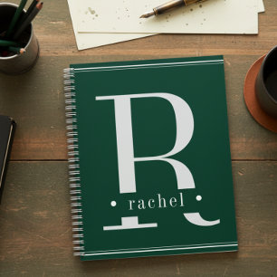 Monogramme vert et blanc minimal
