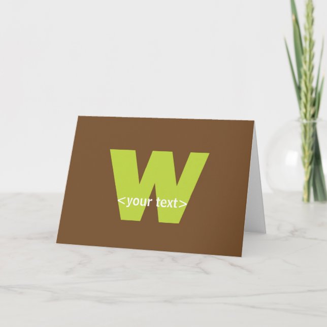 Monogramme vert et Brown - Lettre W (Devant)
