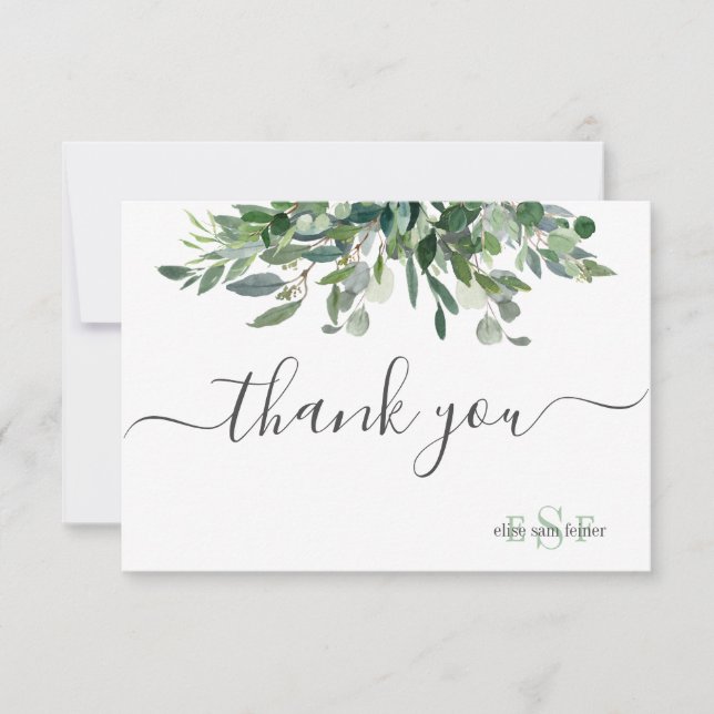 Monogramme Vert Gomme Bleue Eucalyptus Merci (Devant)