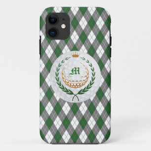 Monogramme vert, Jacquard gris iPhone 5 Coque