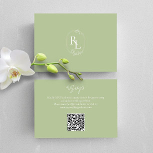 Monogramme vert menthe QR Mariage RSVP