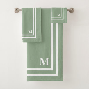 Monogramme vert Sage moderne