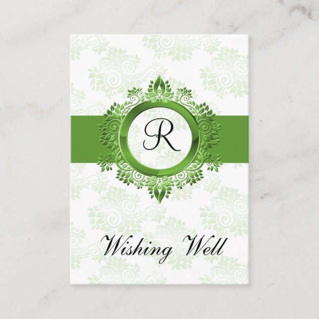 monogramme vert souhaitant des cartes bien (Devant)