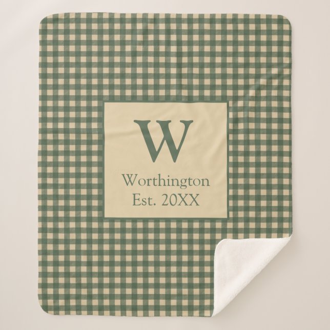 Monogramme Vert Tan Beige Buffle Plaid Pays (Devant)