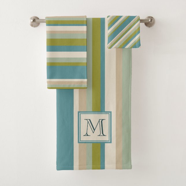 Monogramme vert turquoise en bambou frais du motif (En situation)