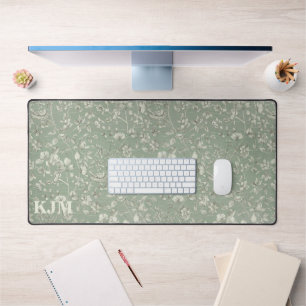Monogramme vert vintage de la surface Florale