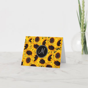 Monogramme Vibrant Beaux tournesols floraux