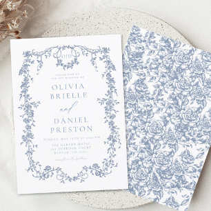 Monogramme victorien budget Mariage bleu français