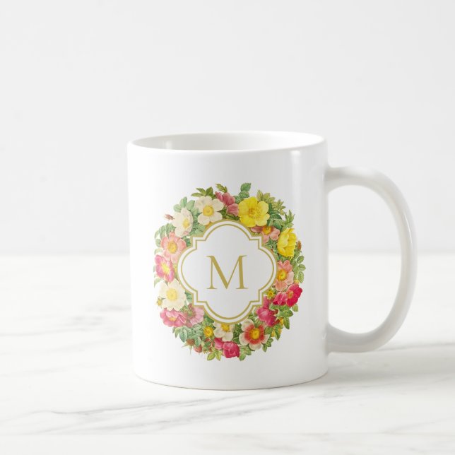 Monogramme Vintage de germe de germe Mug (Droite)
