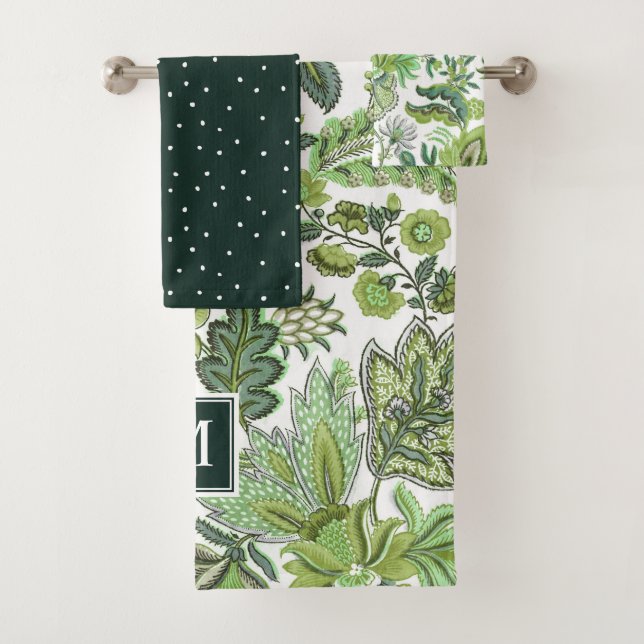 Monogramme Vintage de saumons verts (En situation)
