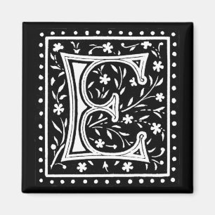 Monogramme vintage Floral 'E' - Aimant