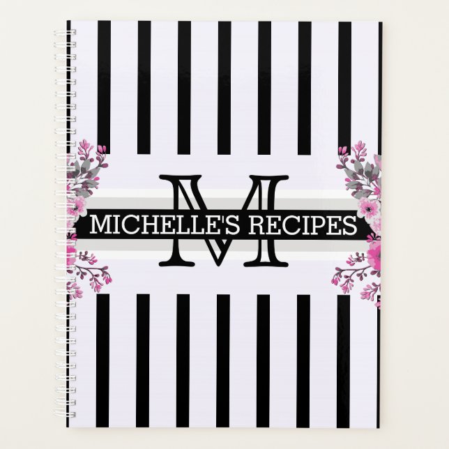 Monogramme Vintage Floral Grandes Noires (Devant)