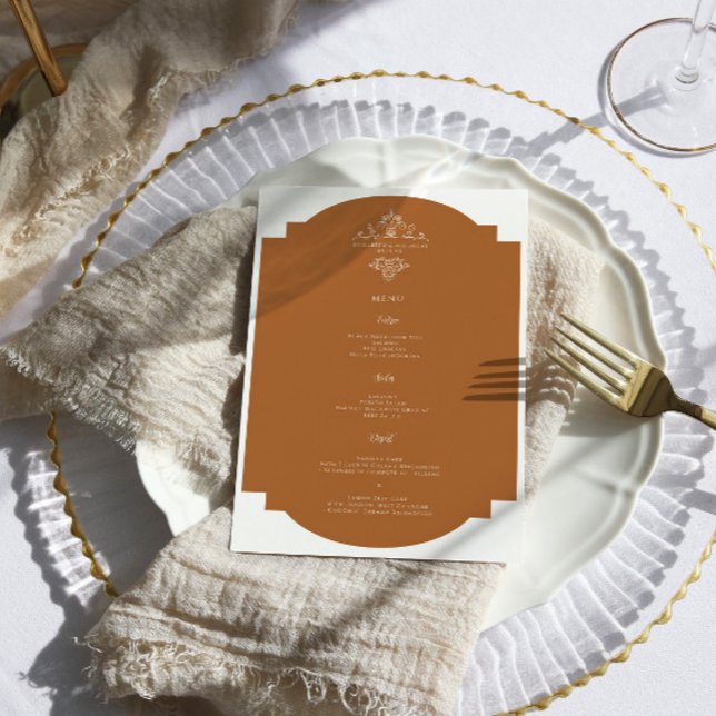 Monogramme vintage | Menu Mariage (Créateur téléchargé)