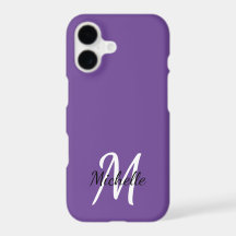 Monogramme violet minimal moderne + initial