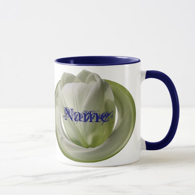 Monogramme Votre Nom Tulip Floral Mug (Droite)