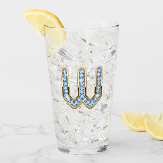 Monogramme W - Verre de 16 oz (Devant glace)
