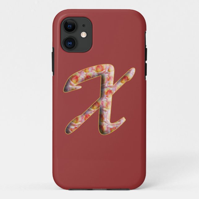Monogramme X en Motif Rose Iphone 5 Coque (Dos)
