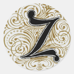 Monogramme "Z" en or - autocollant